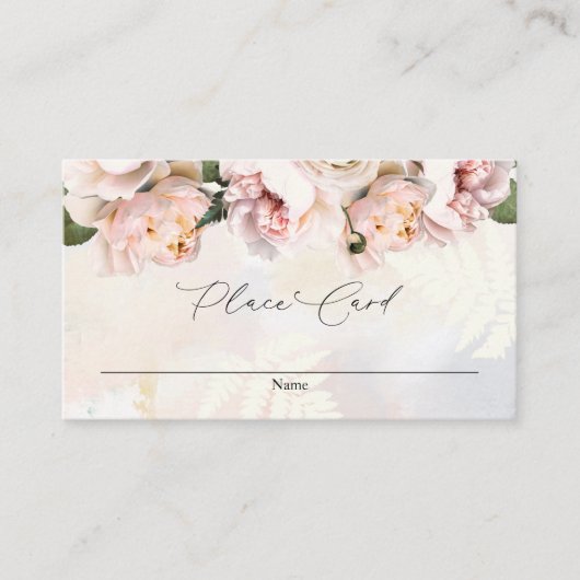 Blush Pink Floral Wedelname Platzkarte Begleitkarte (Vorderseite)
