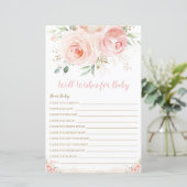Blush Pink Floral Well will for Baby Shooting Game (Stehend Vorderseite)