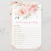 Blush Pink Floral Well will for Baby Shooting Game (Vorne/Hinten)
