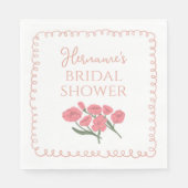 Blush Pink Floral Whimsical Bridal Shower Serviette (Vorderseite)