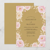 Blush Pink Floral Whimsical Wedding Einladung (Vorne/Hinten)