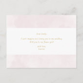 Blush Pink Floral wirst du mein Blumenmädchen sein Einladungspostkarte (Rückseite)