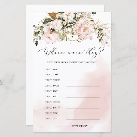 Blush Pink Floral wo sie spielten Boho Bride (Vorne/Hinten)