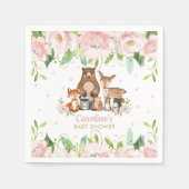 Blush Pink Floral Woodland Tiere Kinderdusche Serviette (Vorderseite)