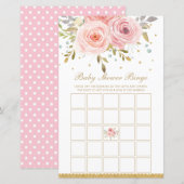 Blush Pink Floral Wünsche für Baby Dusche Aktivitä (Vorne/Hinten)