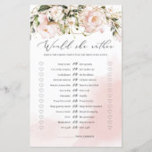 Blush Pink Floral würde sie eher Spiel Boho Bride (Vorderseite)