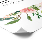 Blush Pink Florals Botanisches Brautparty Willkomm Poster (Ecke)