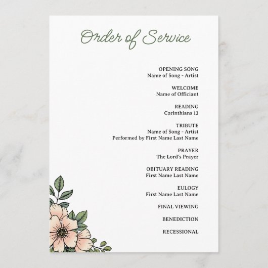 Blush Pink Florals Foto feiert das Life Program Programm (Rückseite)