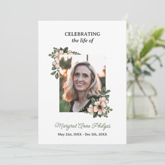 Blush Pink Florals Foto feiert das Life Program Programm (Stehend Vorderseite)