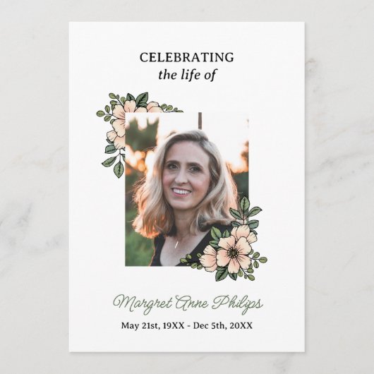 Blush Pink Florals Foto feiert das Life Program Programm (Vorderseite)