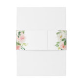 Blush Pink Florals Moderne botanische Hochzeit Einladungsbanderole (Rückseitenbeispiel)