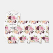 Blush Pink Florals Moderne botanische Hochzeit Geschenkschachtel (Ungefaltet)