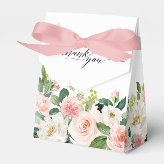 Blush Pink Florals Moderne botanische Hochzeit Geschenkschachtel (Vorderseite)