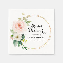 Blush Pink Florals Modernes botanisches Brautparty Serviette