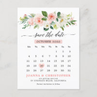 Blush Pink Florals Modernes Botanisches Save the D
