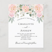Blush Pink Florals Social Media Hochzeitsbudget Flyer (Vorne)