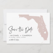 Blush Pink Florida Karte Modernes Minimalistisches (Vorderseite)