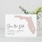 Blush Pink Florida Karte Modernes Minimalistisches (Stehend Vorderseite)
