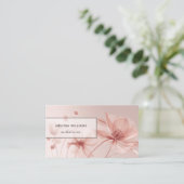 Blush Pink Flowers Aesthetician Visitenkarte (Stehend Vorderseite)