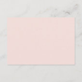 Blush Pink Flowers and Bow Flat Place Card (Rückseite)