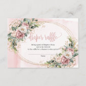 Blush Pink Flowers Eucalyptus Baby Shower Raffle Begleitkarte (Vorderseite)