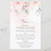 Blush Pink Flowers, Greenery, Boho, Baptism Menu (Vorderseite)