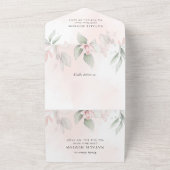 Blush Pink Flowers, Greenery, Boho, Floral Baptism All In One Einladung (Außenbereich)