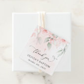 Blush Pink Flowers, Greenery, Boho, Floral Baptism Geschenkanhänger (Beispiel)