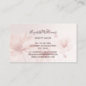 Blush Pink Flowers Logo Visitenkarte (Rückseite)