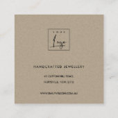 BLUSH PINK FOLIAGE WATERCOLOR EARRING DISPLAY LOGO QUADRATISCHE VISITENKARTE (Rückseite)