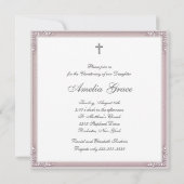 Blush Pink Foto Christening Einladung (Rückseite)