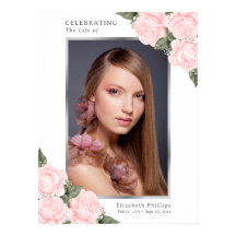 Blush Pink Foto Gedenkstätte Beerdigung Zeichen