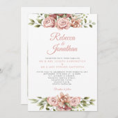 Blush Pink Foto Hochzeit Einladung (Vorne/Hinten)