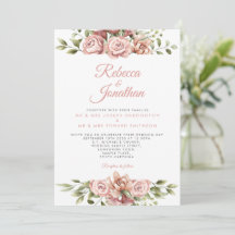 Blush Pink Foto Hochzeit Einladung