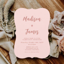 Blush Pink Foto Hochzeitseinladung Einladung