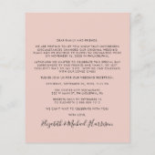 Blush Pink Foto Hochzeitsempfang Einladung (Rückseite)