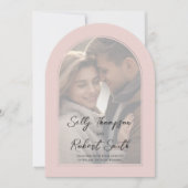 Blush Pink Foto Kalligrafie Script Hochzeit Einladung (Vorderseite)