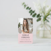Blush Pink Foto Professional Visitenkarte (Stehend Vorderseite)