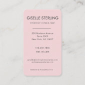 Blush Pink Foto Professional Visitenkarte (Rückseite)