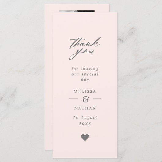 Blush Pink Foto Strip Wedding Vielen Dank (Vorne/Hinten)