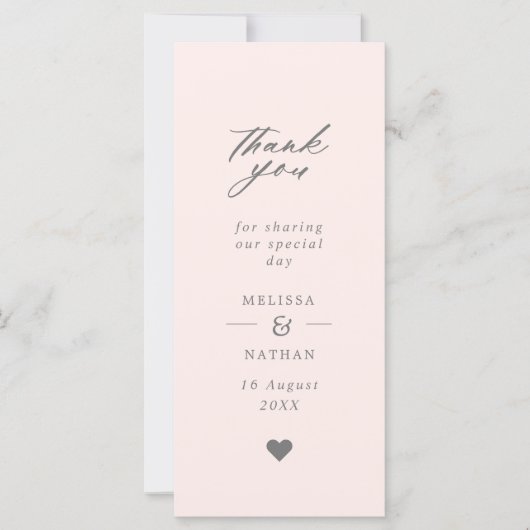 Blush Pink Foto Strip Wedding Vielen Dank (Vorderseite)