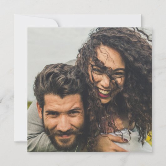 Blush PINK Foto Wedding Invite QR Code Retten Datu (Rückseite)