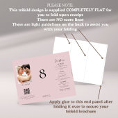 Blush Pink Foto Wedding Menu Table No Trifold