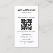Blush Pink Fotograf QR Code Foto Modernes Visitenkarte (Rückseite)