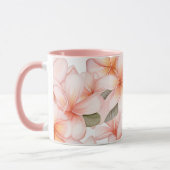 Blush Pink Frangipani Ceramic Combo Mug Tasse (Links)