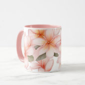 Blush Pink Frangipani Ceramic Combo Mug Tasse (Vorderseite Links)
