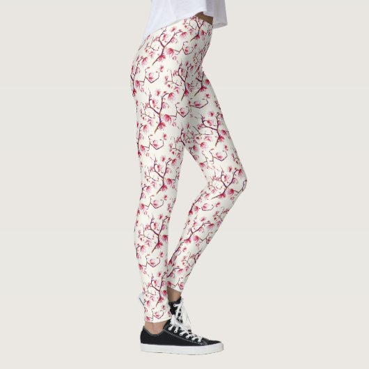 Blush Pink Frühjahr Rustikale Bohemische Blüte Leggings (Rechts)
