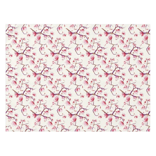 Blush Pink Frühjahr Rustikale Bohemische Blüte Tischdecke (Vorderseite (Horizontal))