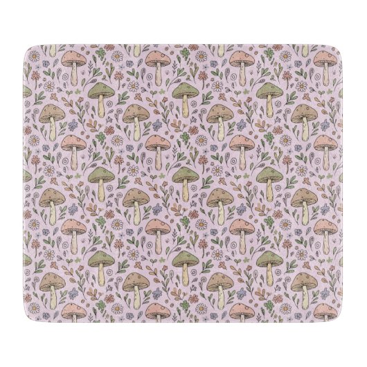 Blush Pink Fungi Coquettecore Feminine Gift Schneidebrett (Vorderseite)