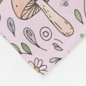 Blush Pink Fungi | Cute Botanical Baby Shower Gift Fleecedecke (Ecke)